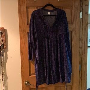 Navy dress with pattern